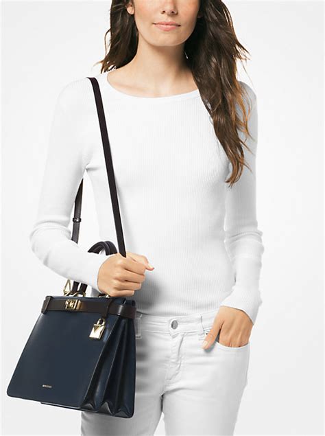 michael kors tatiana medium two tone leather satchel|Tatiana Medium Two.